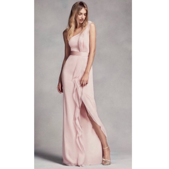 Vera Wang Dresses & Skirts - Vera Wang One Shoulder Gown Dress in Soft Pink EUC
